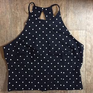 Vintage Dawn Joy black&white polka dot top. 13/14